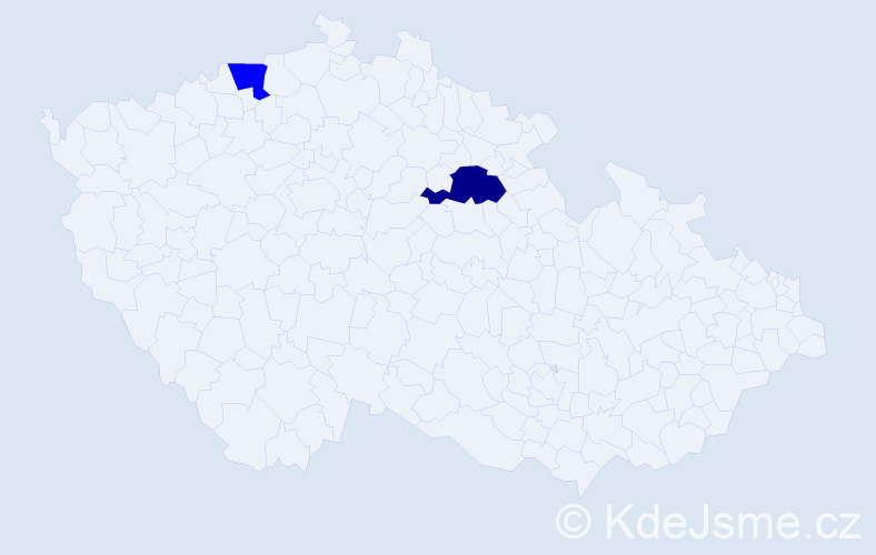 Příjmení: 'Draganovič', počet výskytů 3 v celé ČR