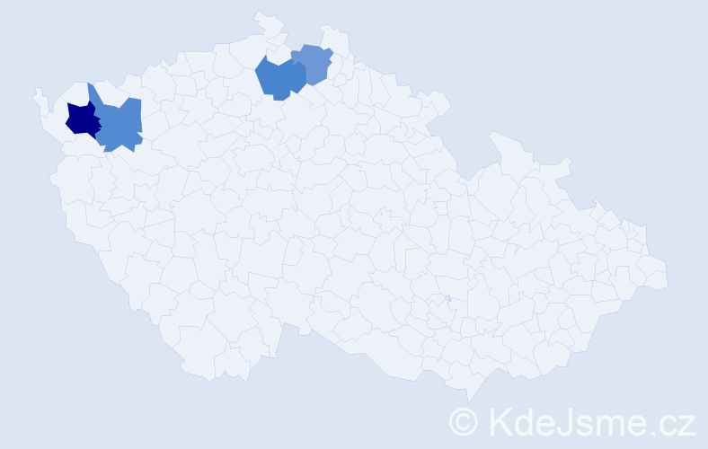 Příjmení: 'Czemerysová', počet výskytů 5 v celé ČR