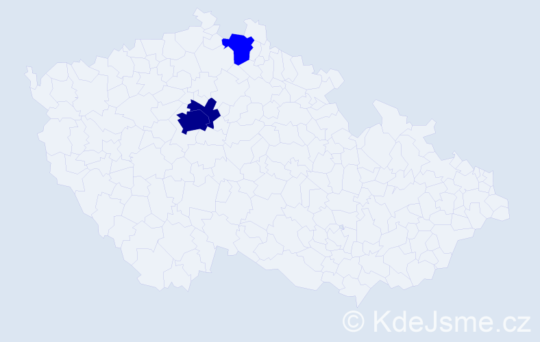Příjmení: 'Klinčoková', počet výskytů 5 v celé ČR