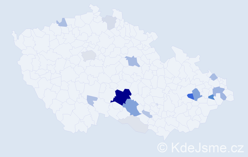 Příjmení: 'Zdarsová', počet výskytů 71 v celé ČR