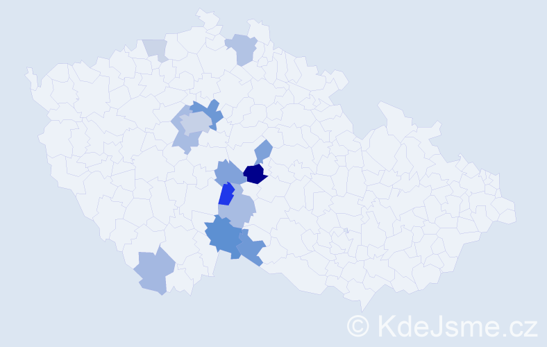 Příjmení: 'Závitkovská', počet výskytů 30 v celé ČR