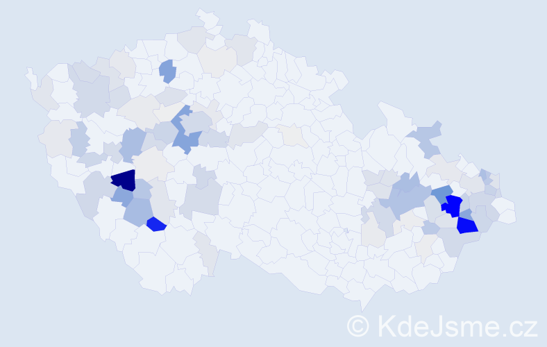 Příjmení: 'Hrachovec', počet výskytů 387 v celé ČR