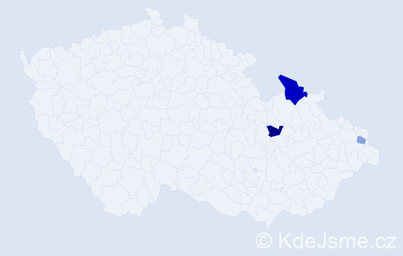 Příjmení: 'Čičak', počet výskytů 4 v celé ČR