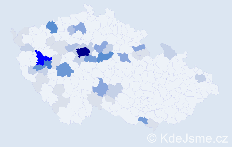 Příjmení: 'Kopejtková', počet výskytů 171 v celé ČR