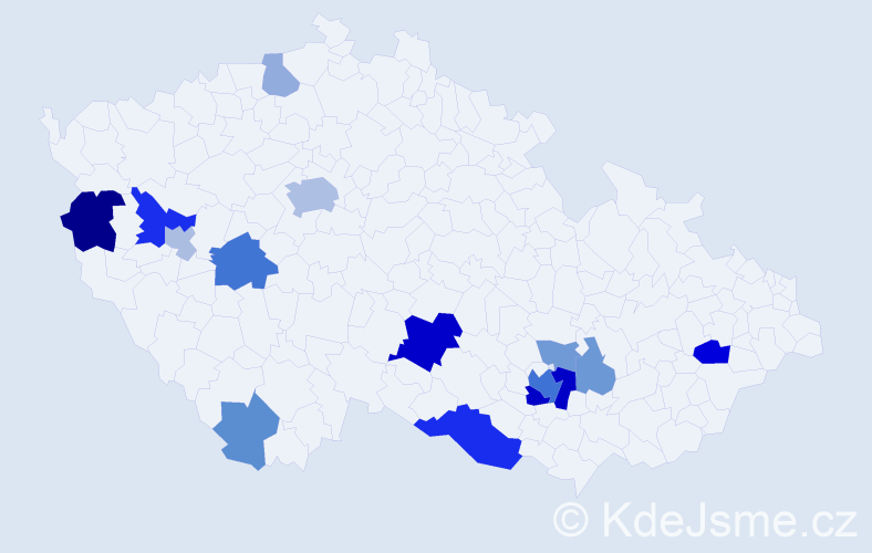 Příjmení: 'Hohl', počet výskytů 35 v celé ČR