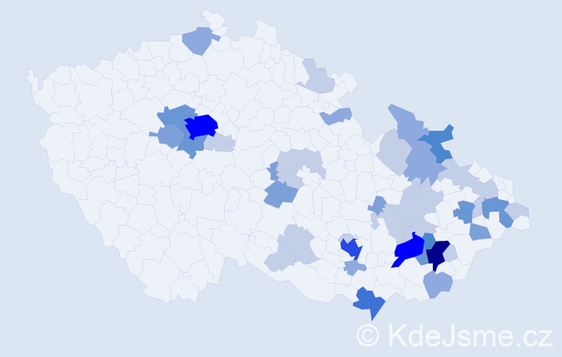 Příjmení: 'Páleníčková', počet výskytů 113 v celé ČR