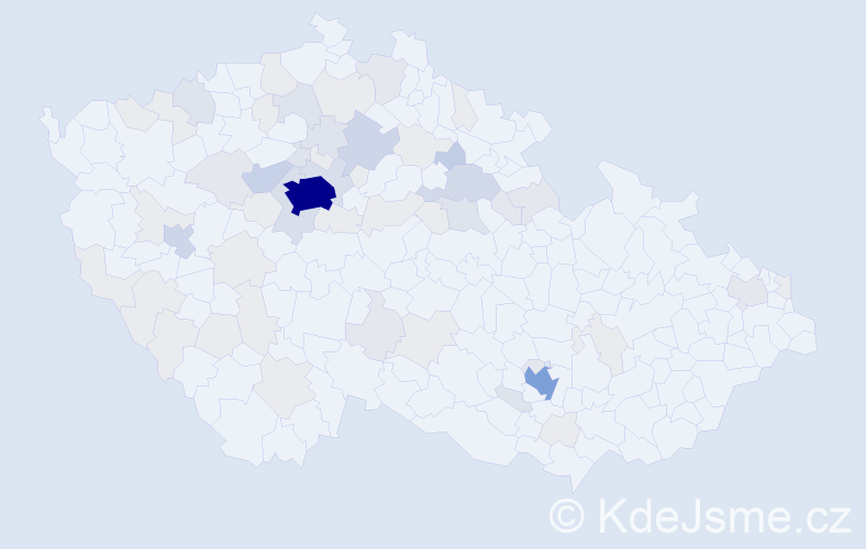 Příjmení: 'Kovalchuk', počet výskytů 204 v celé ČR