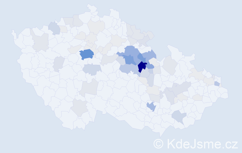 Příjmení: 'Bezdíček', počet výskytů 314 v celé ČR