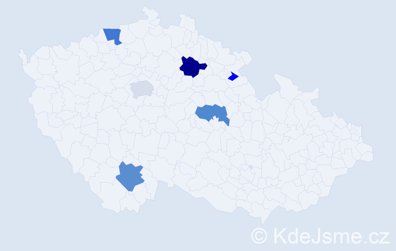 Příjmení: 'Trmatová', počet výskytů 19 v celé ČR