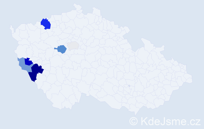 Příjmení: 'Kiklhornová', počet výskytů 13 v celé ČR