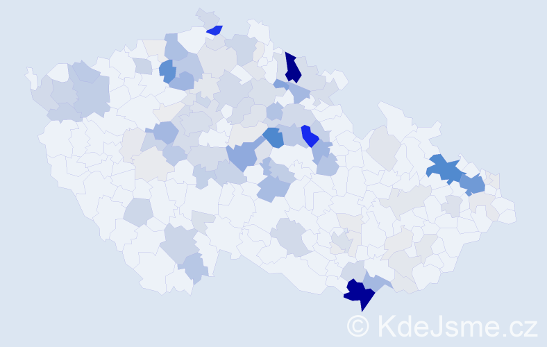 Příjmení: 'Blažej', počet výskytů 482 v celé ČR