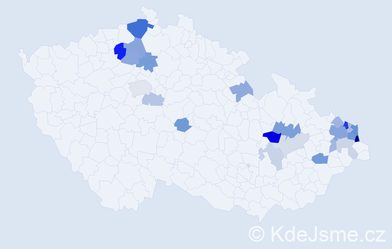 Příjmení: 'Pajonk', počet výskytů 55 v celé ČR