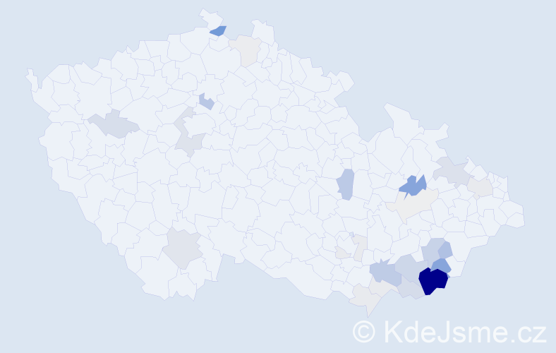 Příjmení: 'Slinták', počet výskytů 107 v celé ČR