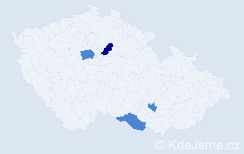 Příjmení: 'Kušan', počet výskytů 6 v celé ČR