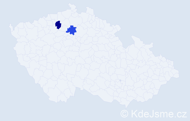Příjmení: 'Galandaková', počet výskytů 2 v celé ČR