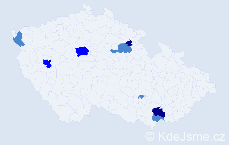 Příjmení: 'Hostáňová', počet výskytů 14 v celé ČR
