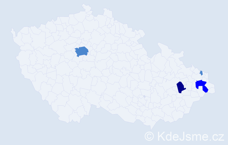 Příjmení: 'Velgosová', počet výskytů 7 v celé ČR