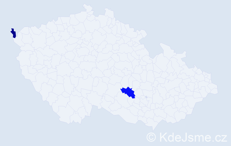 Příjmení: 'Ivančiková', počet výskytů 5 v celé ČR