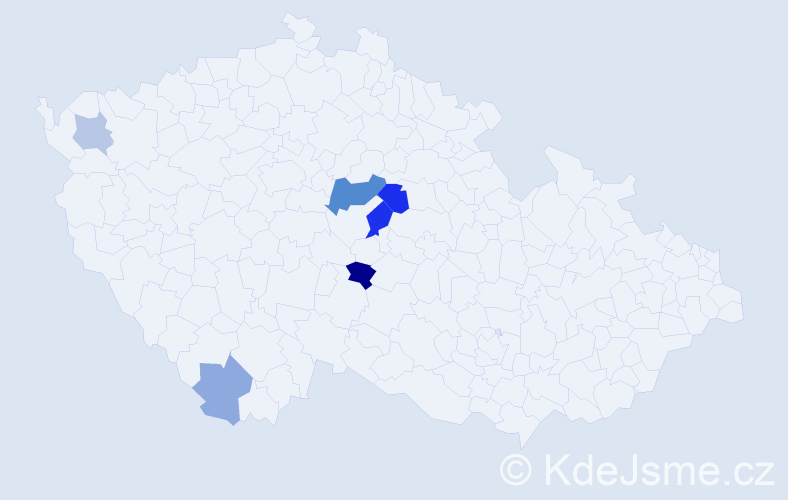 Příjmení: 'Kunar', počet výskytů 12 v celé ČR