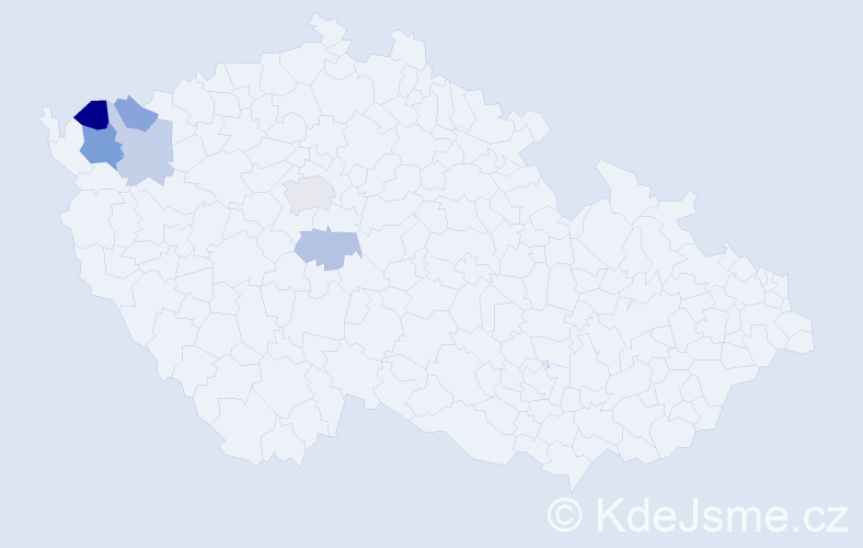 Příjmení: 'Tusjaková', počet výskytů 10 v celé ČR