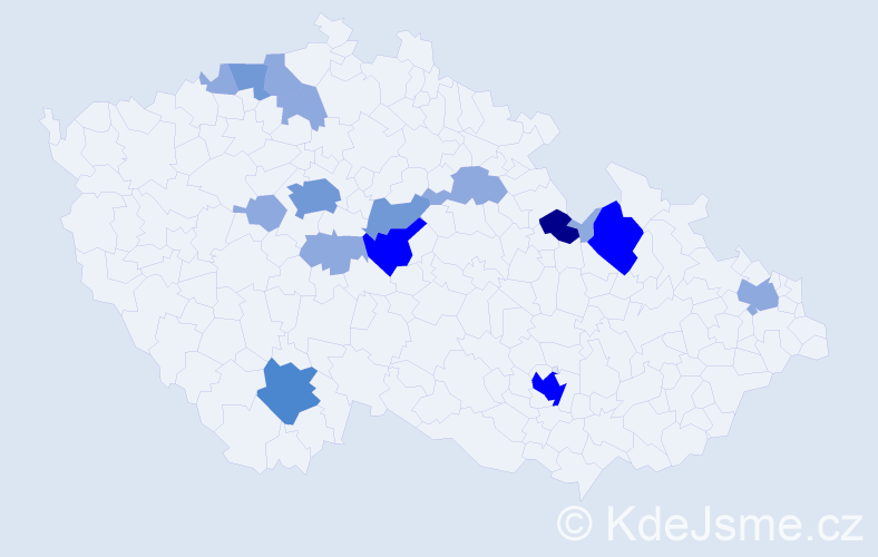 Příjmení: 'Barnatová', počet výskytů 35 v celé ČR