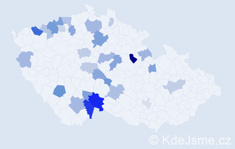 Příjmení: 'Matlasová', počet výskytů 68 v celé ČR
