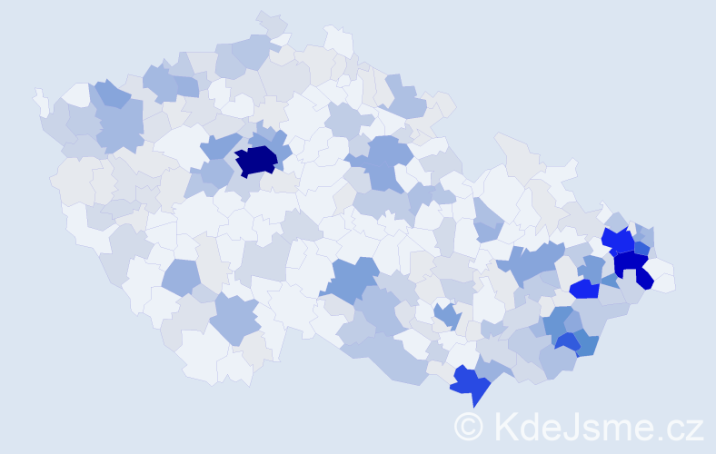 Příjmení: 'Bačová', počet výskytů 835 v celé ČR