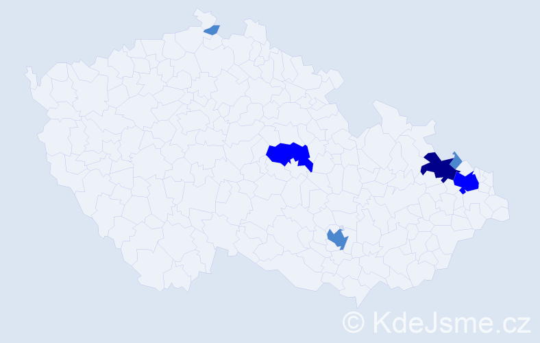 Příjmení: 'Vicha', počet výskytů 10 v celé ČR