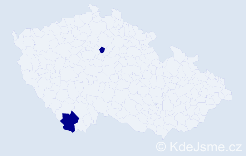 Příjmení: 'Zagibová', počet výskytů 2 v celé ČR