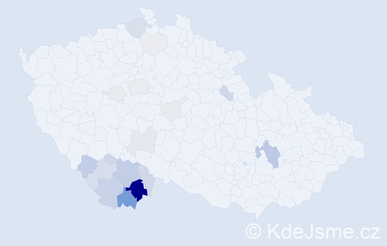 Příjmení: 'Trajerová', počet výskytů 82 v celé ČR