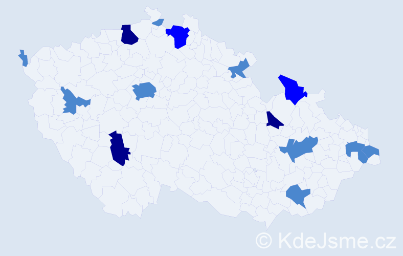 Příjmení: 'Basarabová', počet výskytů 22 v celé ČR