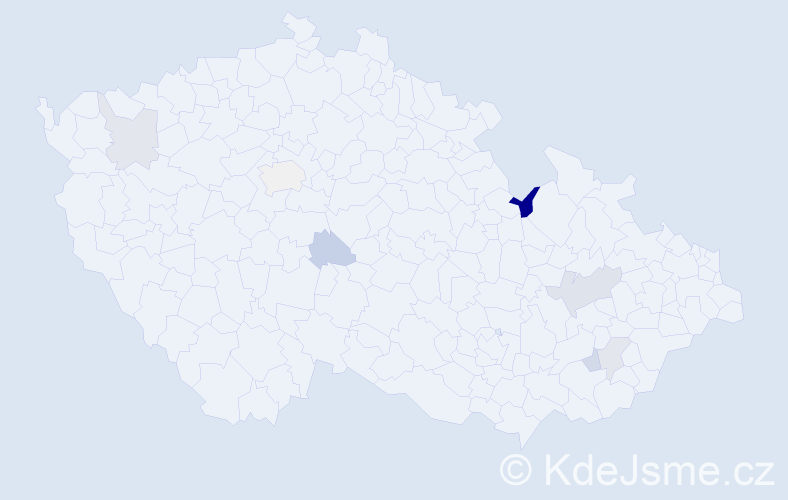 Příjmení: 'Mezuliánová', počet výskytů 11 v celé ČR