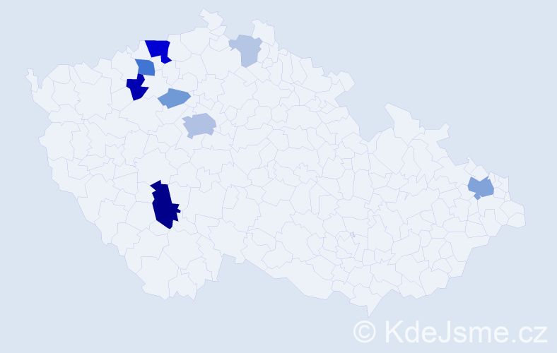 Příjmení: 'Cingl', počet výskytů 28 v celé ČR