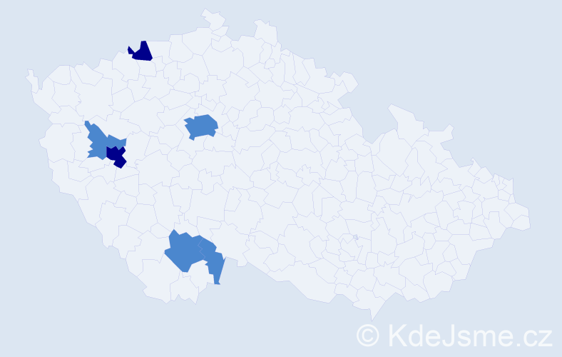 Příjmení: 'Karezová', počet výskytů 10 v celé ČR