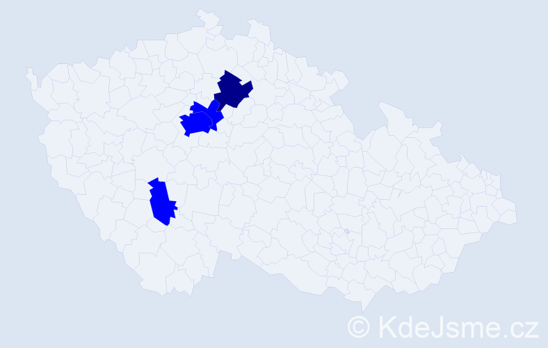 Příjmení: 'Waszmuth', počet výskytů 5 v celé ČR