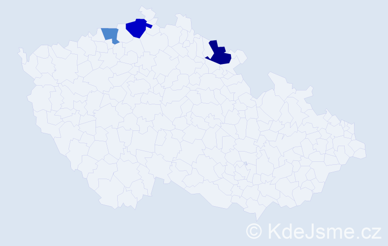 Příjmení: 'Bédy', počet výskytů 8 v celé ČR