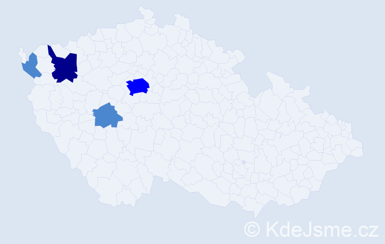 Příjmení: 'Simín', počet výskytů 11 v celé ČR