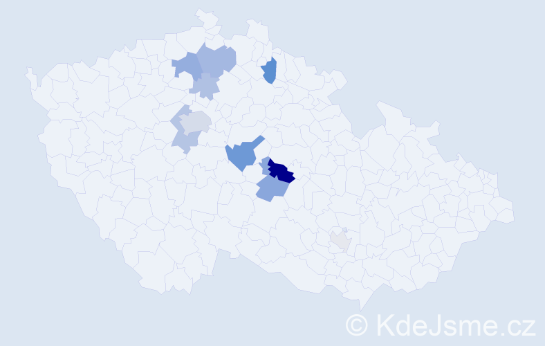 Příjmení: 'Smetáček', počet výskytů 26 v celé ČR