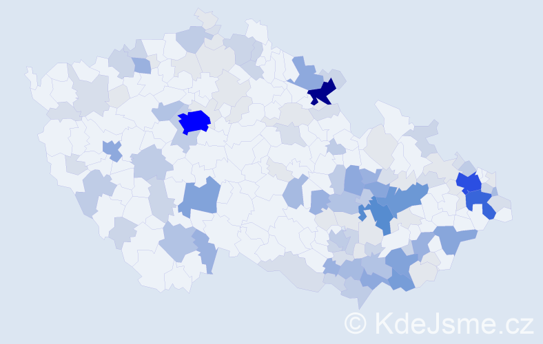 Příjmení: 'Pinkavová', počet výskytů 445 v celé ČR
