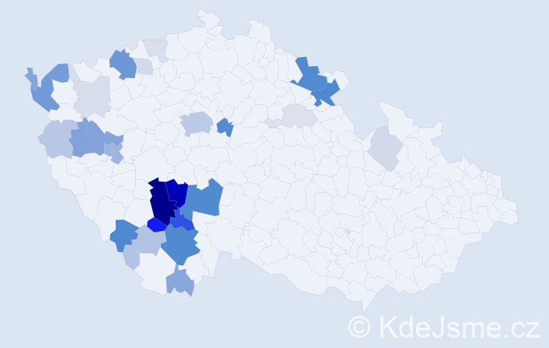 Příjmení: 'Kukrálová', počet výskytů 104 v celé ČR