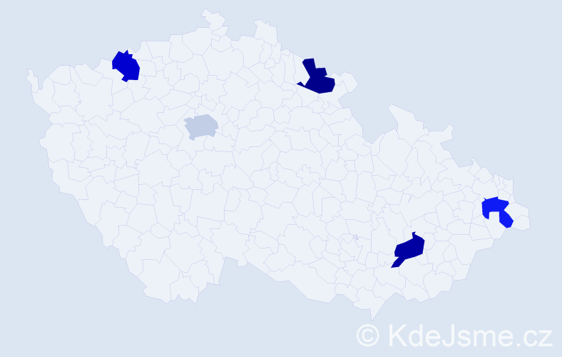 Příjmení: 'Alexejev', počet výskytů 5 v celé ČR