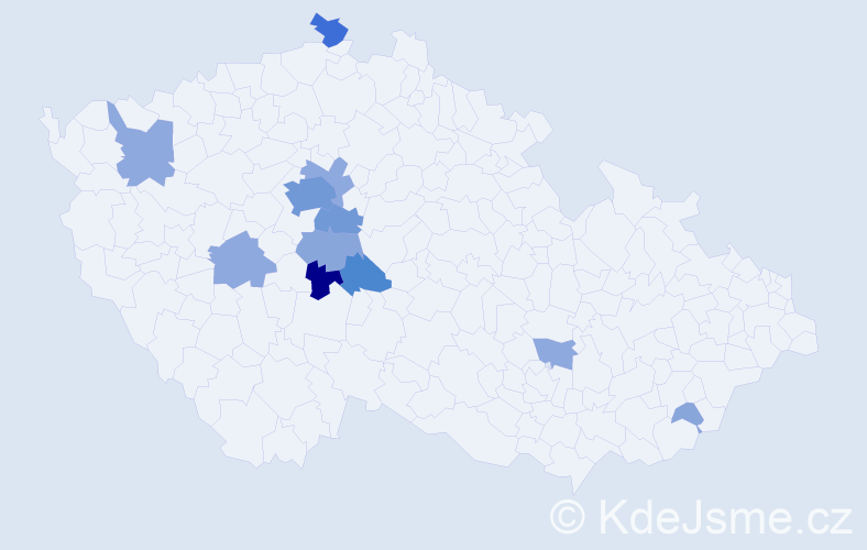 Příjmení: 'Klaudysová', počet výskytů 32 v celé ČR