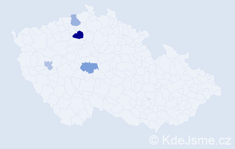 Příjmení: 'Ąuptáčiková', počet výskytů 5 v celé ČR