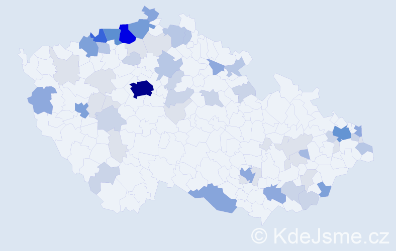 Příjmení: 'Belák', počet výskytů 209 v celé ČR