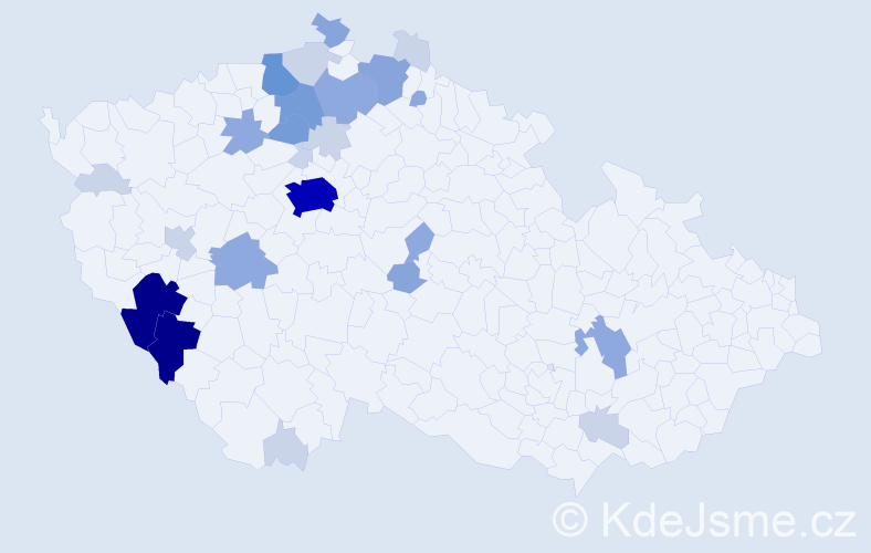 Příjmení: 'Patlejch', počet výskytů 80 v celé ČR
