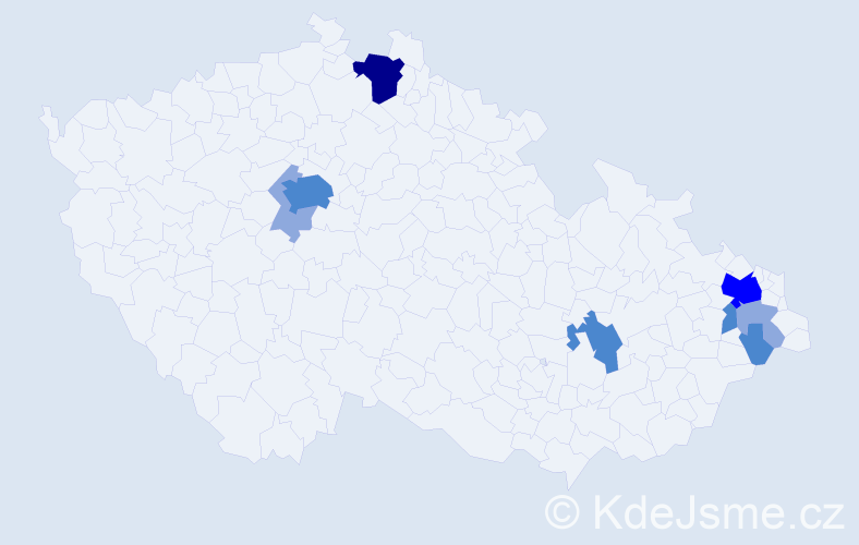 Příjmení: 'Skopek', počet výskytů 19 v celé ČR