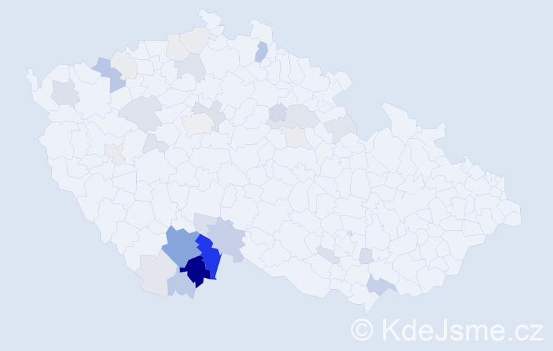 Příjmení: 'Bartyzalová', počet výskytů 110 v celé ČR