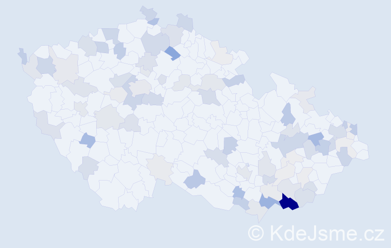 Příjmení: 'Kočiš', počet výskytů 265 v celé ČR