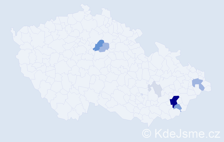 Příjmení: 'Končák', počet výskytů 26 v celé ČR