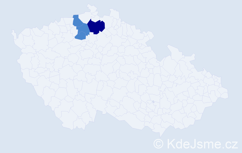 Příjmení: 'Ladišová', počet výskytů 6 v celé ČR